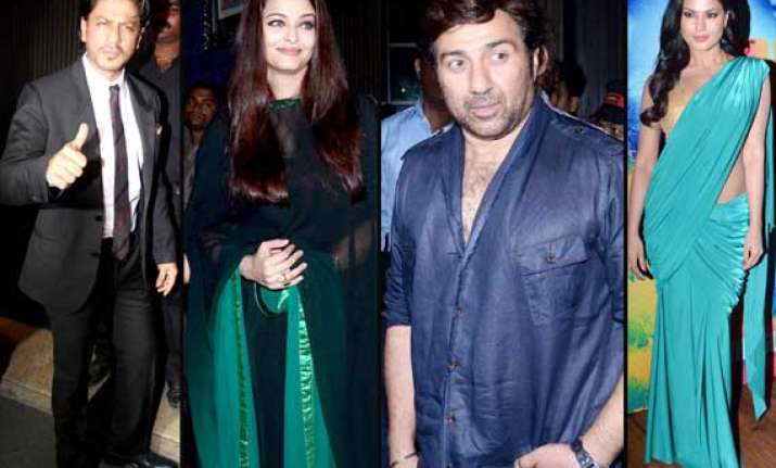 aishwarya shah rukh sunny jackie at subhash ghai s wife s