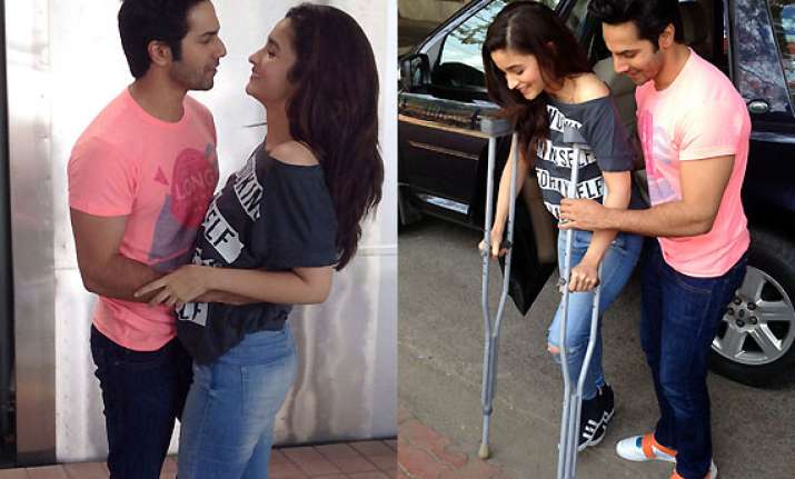 alia bhatt suffers calf muscle injury walks on crutches