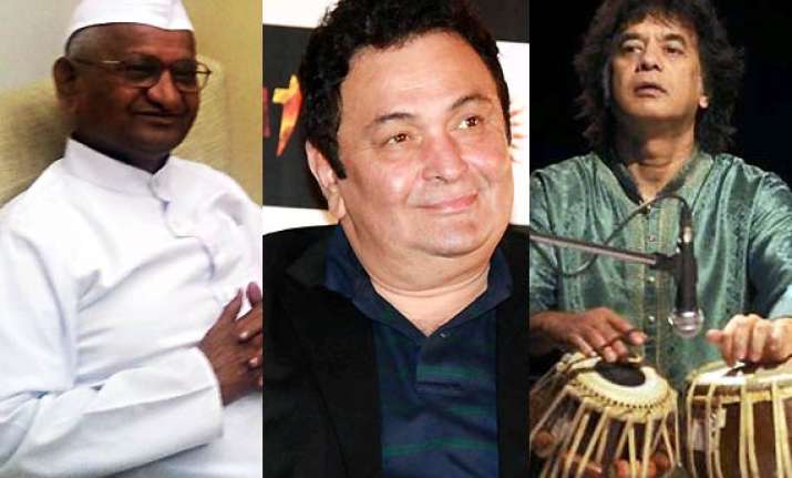 anna hazare rishi kapoor zakir hussain honoured with