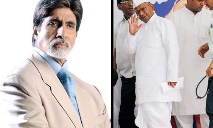 big b extends support to hazare
