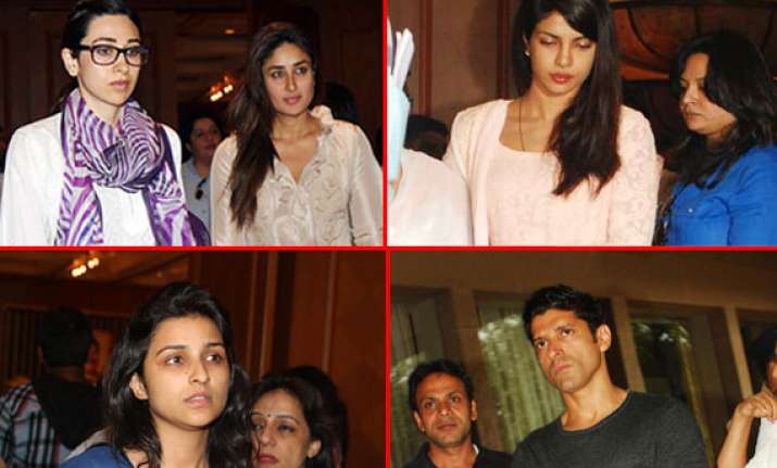 bollywood stars converge at priyanka chopra s father s