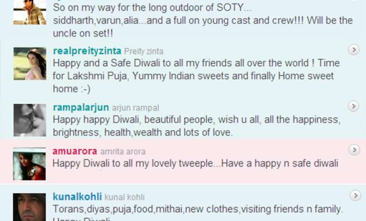 bollywood greets people on diwali