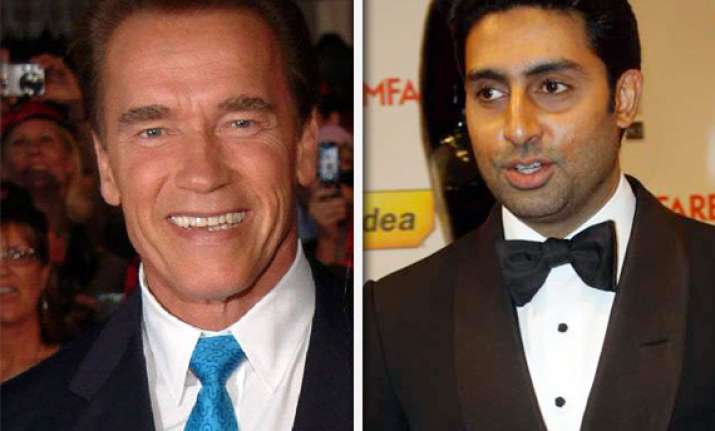 congrats abhishek we should get together says schwarzenegger
