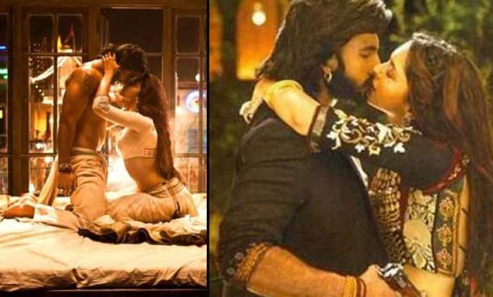 deepika and ranveer share passionate kisses in ram leela