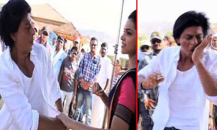 shahrukh rohit bashed up by deepika on the last day of