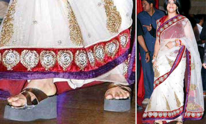 ekta wears the same footwear for good luck