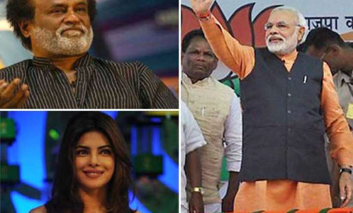 2014 election rajinikanth priyanka farhan abuzz with
