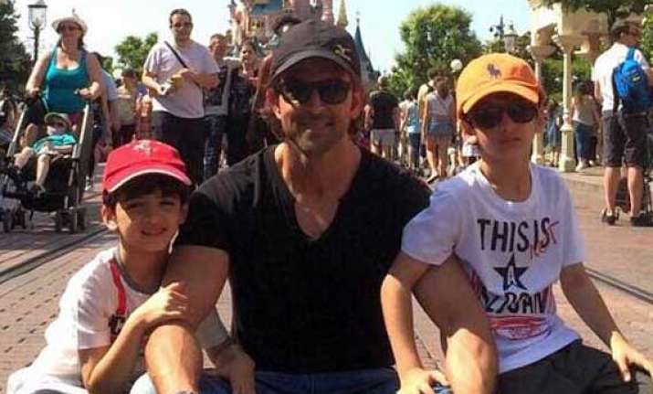 hrithik roshan s day out with kids hrehaan and hridhaan in