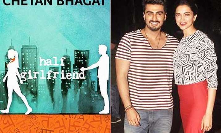 chetan bhagat s half girlfriend movie deepika arjun to play