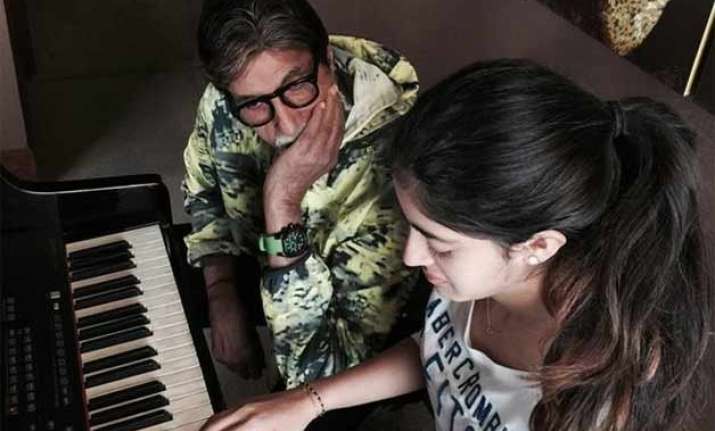 amitabh bachchan surprised with granddaughter s musical