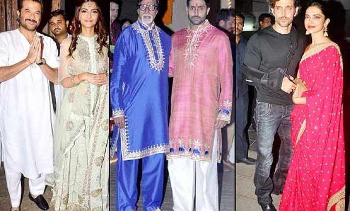 star studded diwali party at amitabh bachchan aamir khan