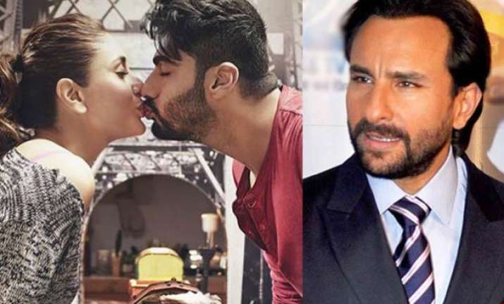 kareena arjun kiss saif ali khan reacts over his begum s