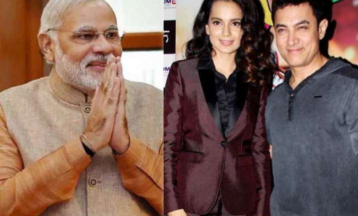 make in india week aamir khan kangana ranaut dine with pm