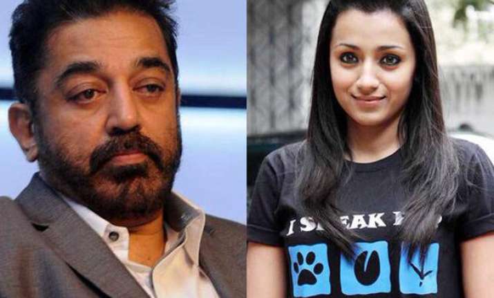 kamal haasan fights with co actor trisha krishnan