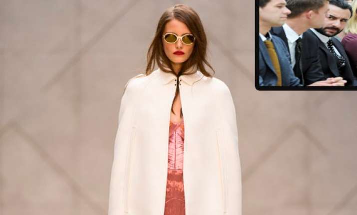 saif attends burberry show in london