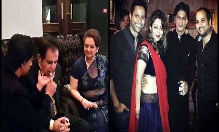 shah rukh khan fed dilip kumar at eid party view inside pics