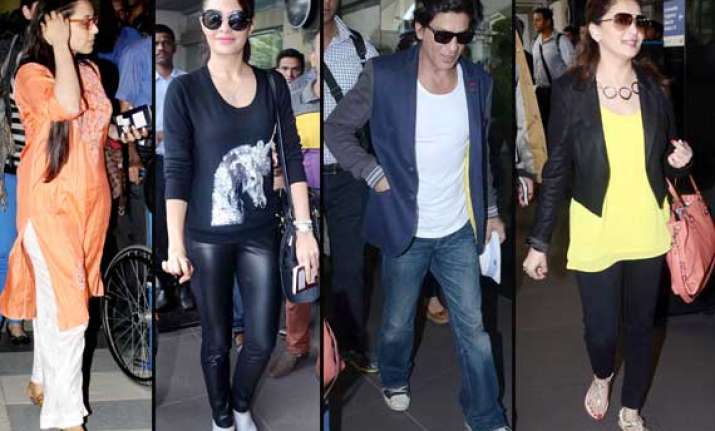 shah rukh rani madhuri jacqueline spotted at airport view