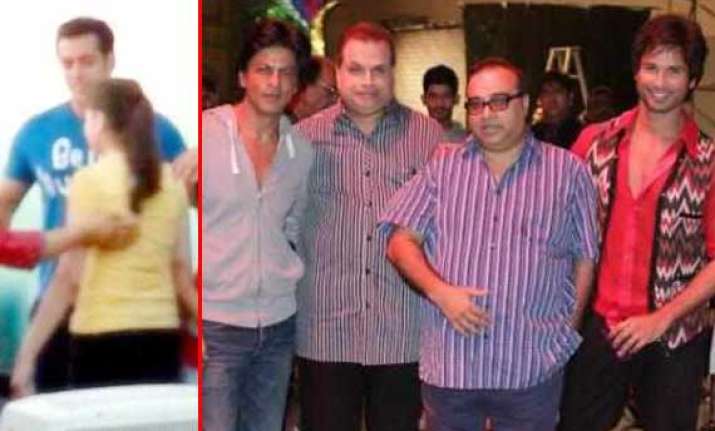 shah rukh and salman spotted on the sets of phata poster
