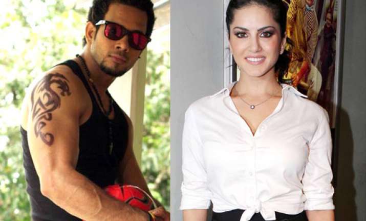 sunny leone shoots with south actor bharath for kaizad