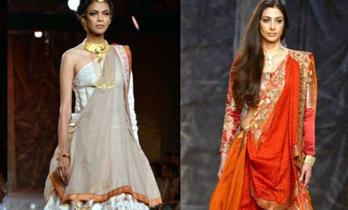 tabu turns draupadi on ramp at couture week