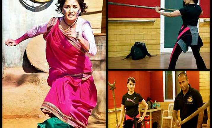 taekwondo training comes to madhuri s aid in gulaab gang