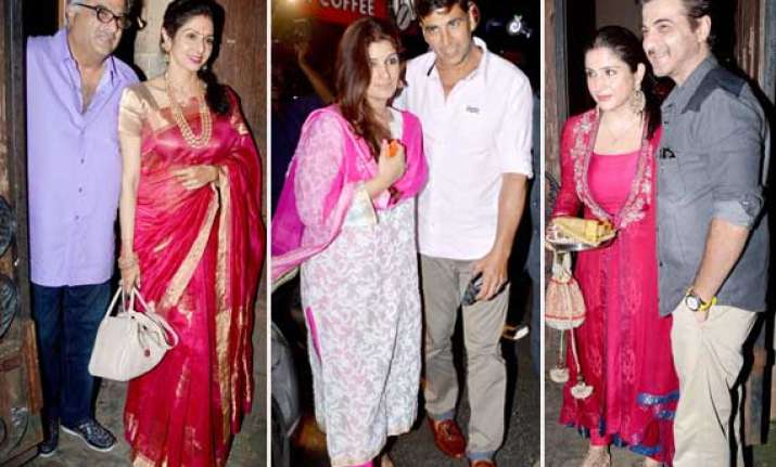 aishwarya sridevi and twinkle celebrate karva chauth view