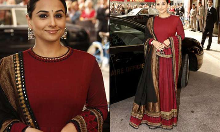 vidya balan dazzles in an anarkali suit at cannes watch pics