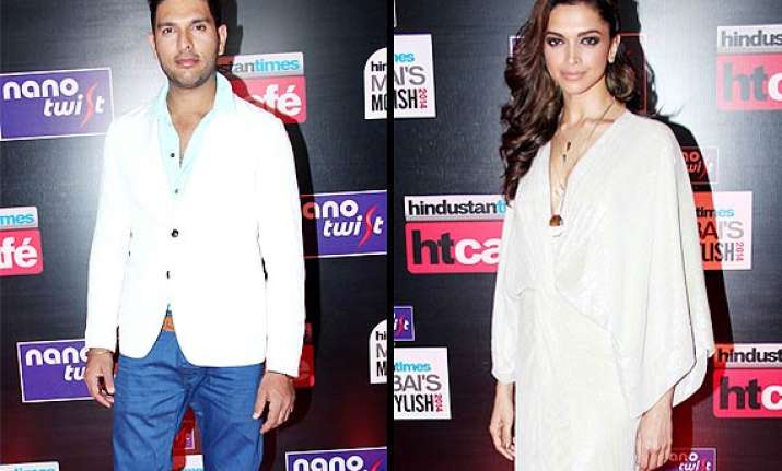 deepika padukone hugs yuvraj singh duo bonds at an event