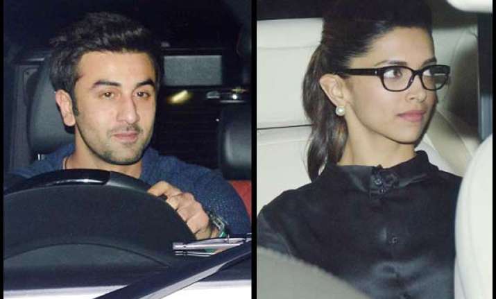 ranbir ditches katrina watches gunday with deepika see pics