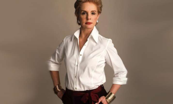 carolina herrera goes for glamour uses necklines to focus