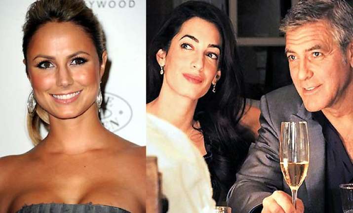george clooney s ex stacy keibler happy for the couple