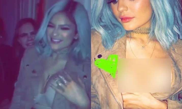 kylie jenner flaunts ample cleavage while partying