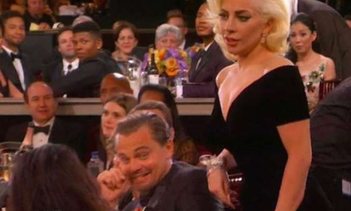 golden globes dicaprio s weird eye rollout at lady gaga