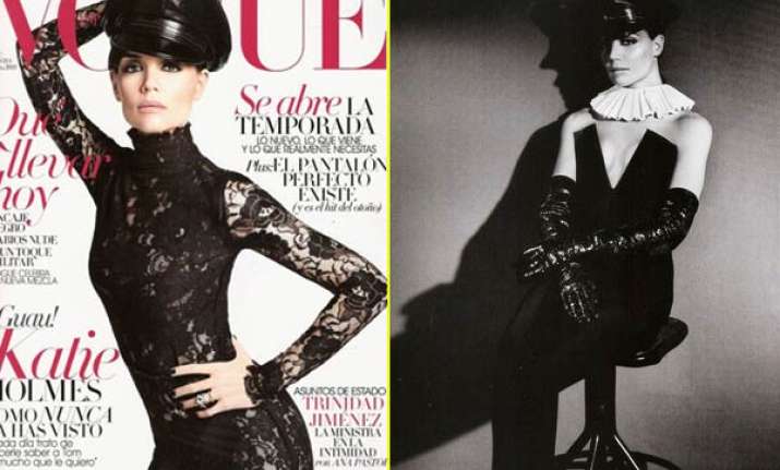 katie homes shows her racy side in vogue