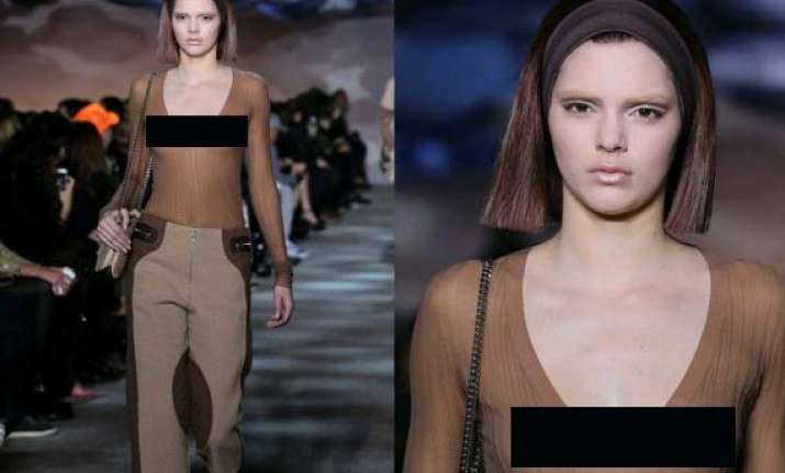 kendall jenner goes topless at new york fashion week see