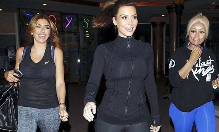 kim kardashian goes pole dancing with gal pals