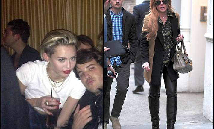 miley lindsay party together