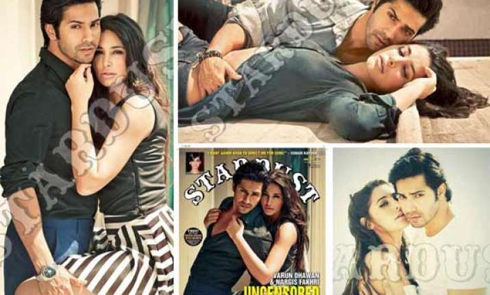 nargis fakhri varun dhawan s steamiest photoshoot for