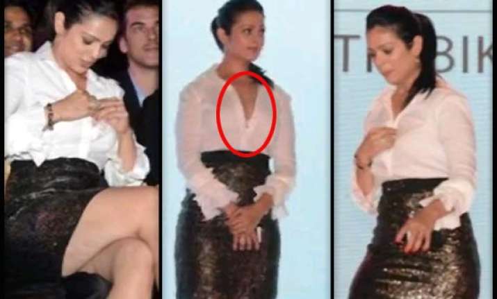 oops anjana sukhani suffers wardrobe malfunction ends up