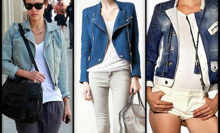 gaultier reinvents classic denim biker jacket