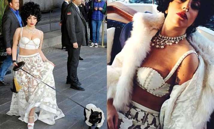 lady gaga spotted in falguni shane peacock creation view