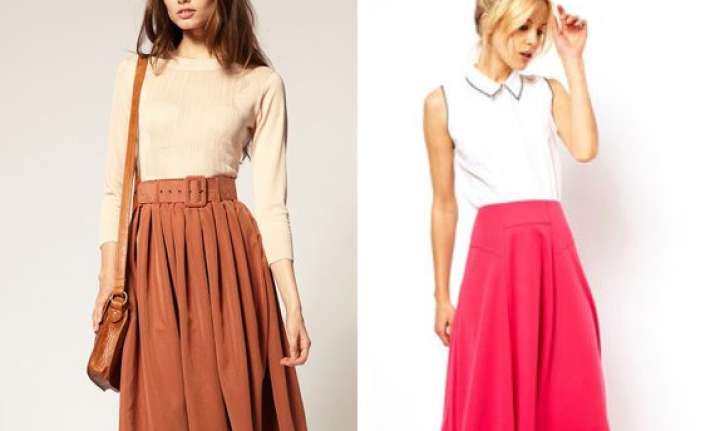 midi skirts fashion for autumn