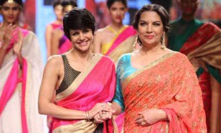 lakme fashion week 2015 shabana azmi catwalks to javed