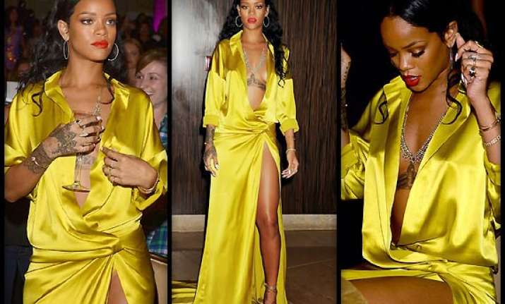 Rihanna Dons A Daring Cleavage Revealing Dress At Pre Grammy Gala See Pics Lifestyle News