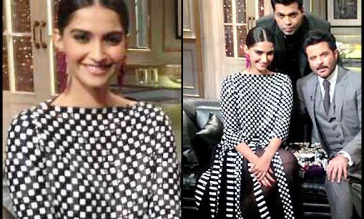 sonam kapoor dons marc jacobs gown for koffee with karan