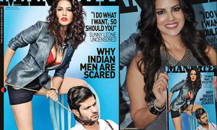 sunny leone looks sizzling in red lingerie on mandate cover