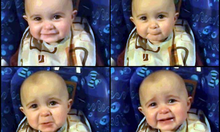 cute little baby goes emotional while listening to mother s