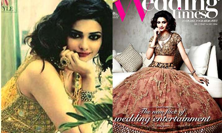 prachi desai sparkles as bride on the cover of wedding