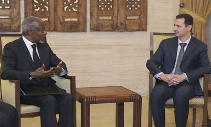 assad backs annan peace plan arabs urge dialogue