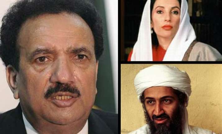 bin laden involving in benazir killing says pak interior